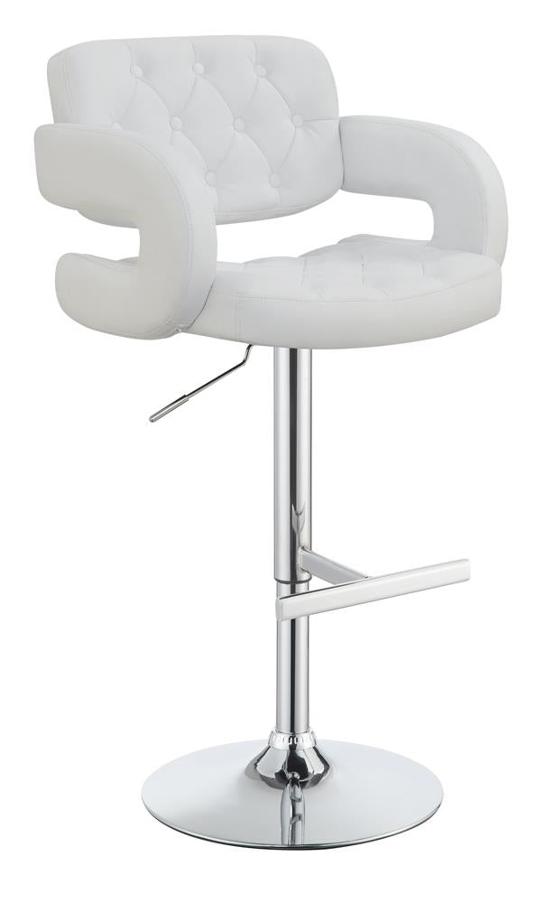 Brandi Adjustable Bar Stool Chrome and White image