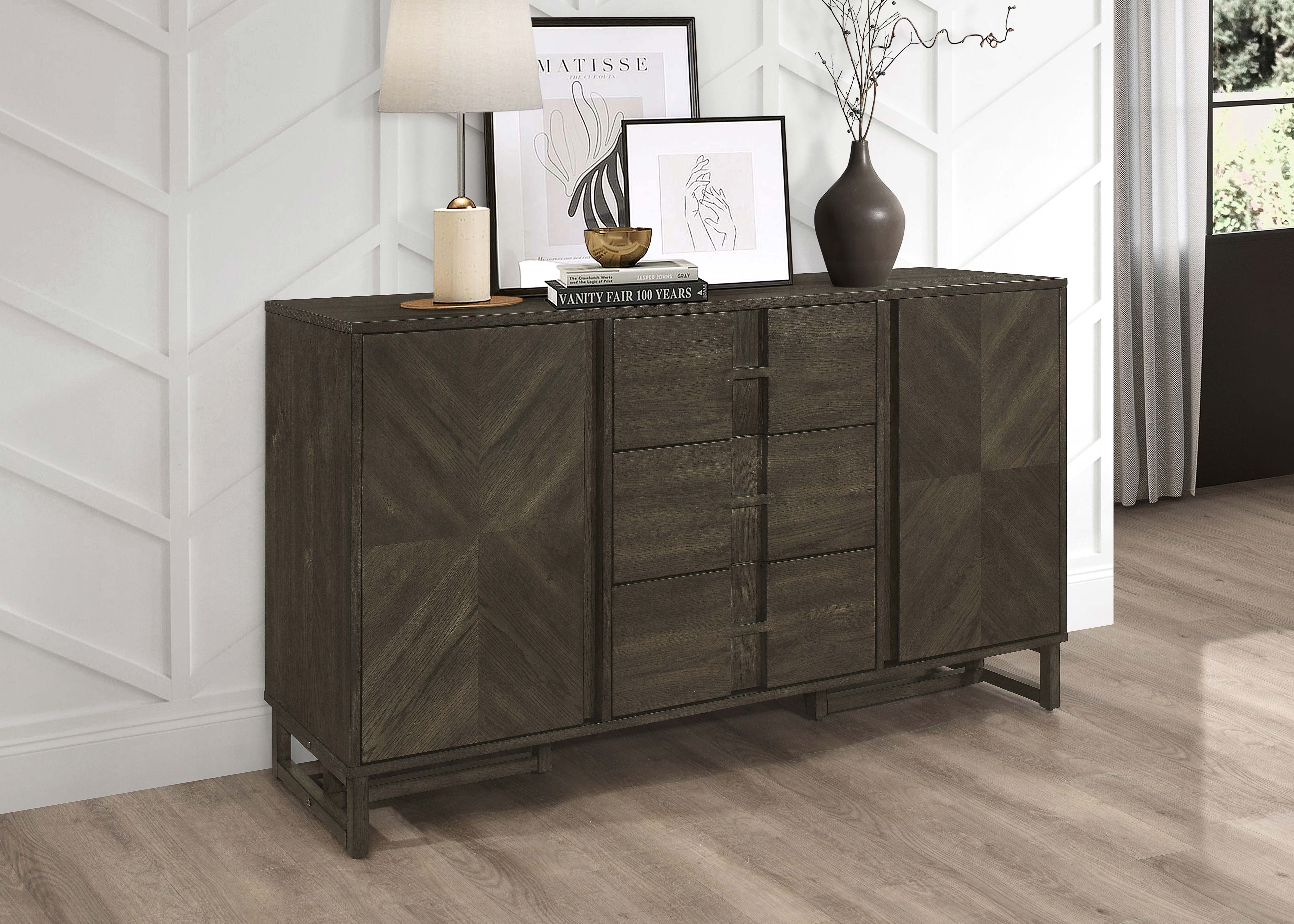 Kelly 3-drawer Storage Dining Sideboard Server Dark Grey image