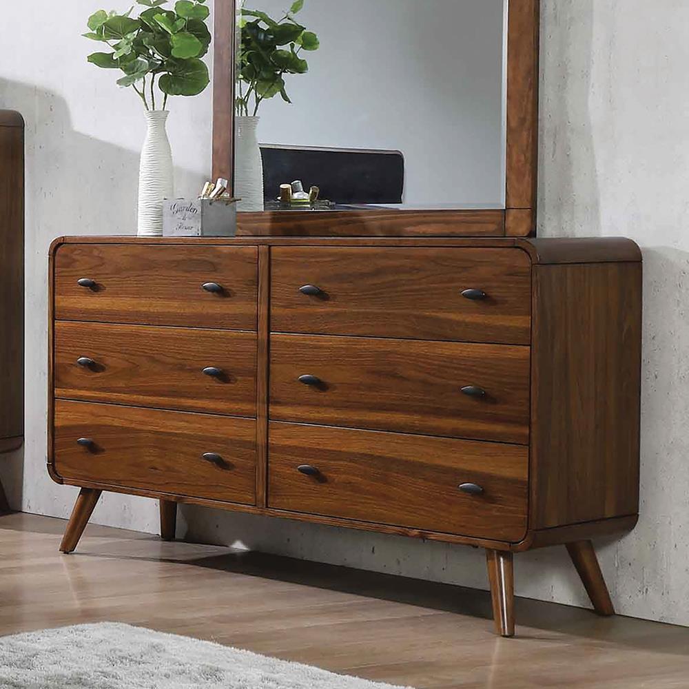 Robyn 6-drawer Dresser Dark Walnut