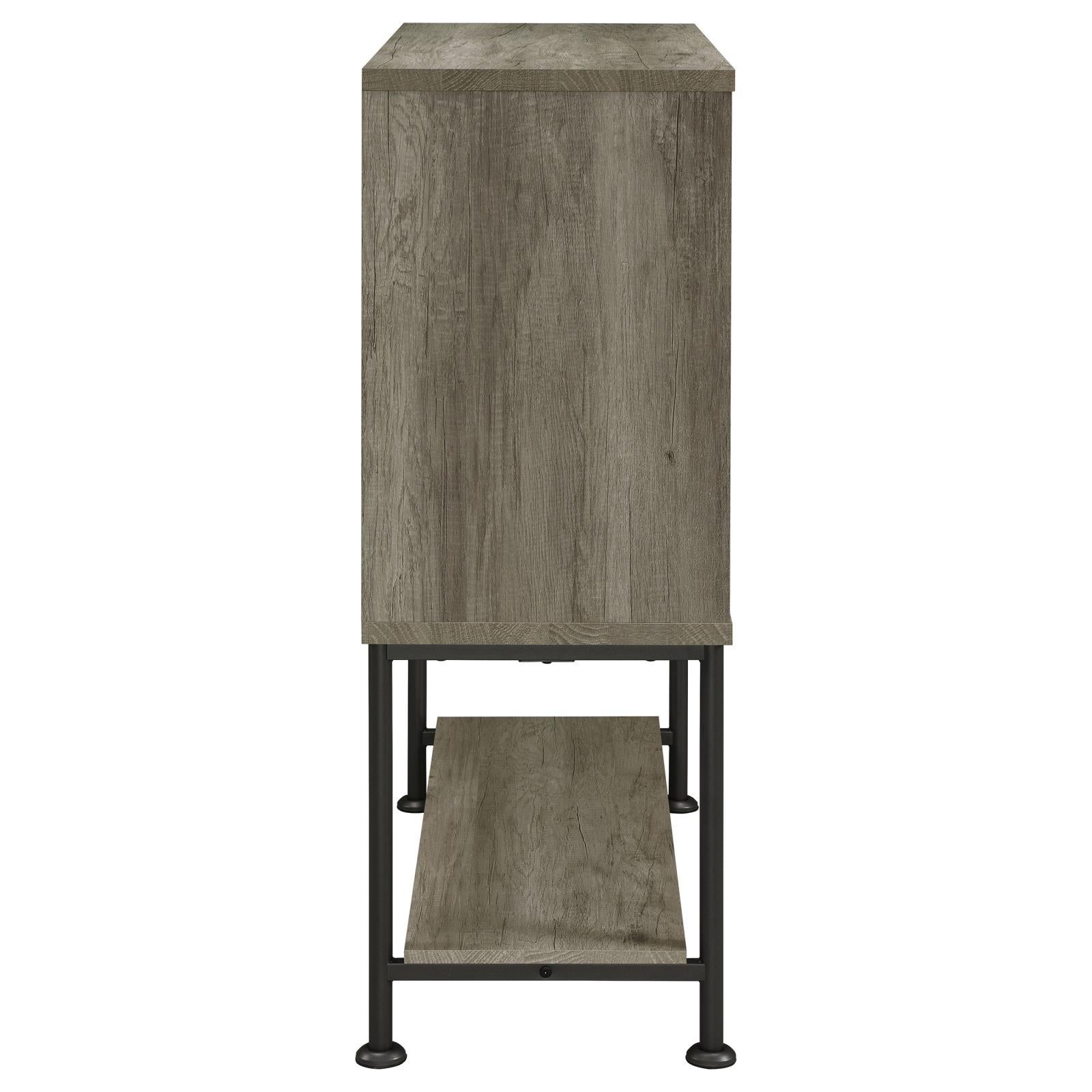 Claremont Sliding Door Bar Cabinet with Lower Shelf Grey Driftwood